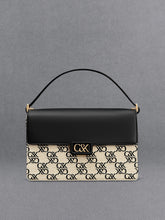 Charles & Ke*th -  Leather & Canvas Monogram Shoulder Bag - Black